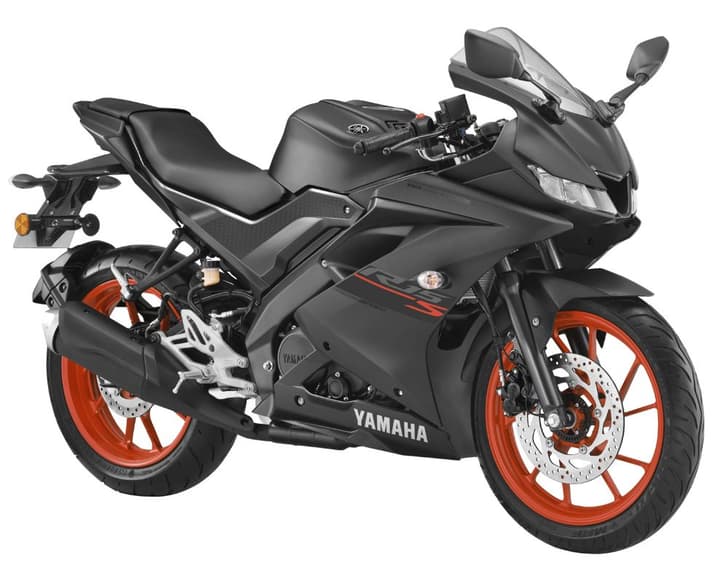 2025 Yamaha R15S Matte Black Studio Shot